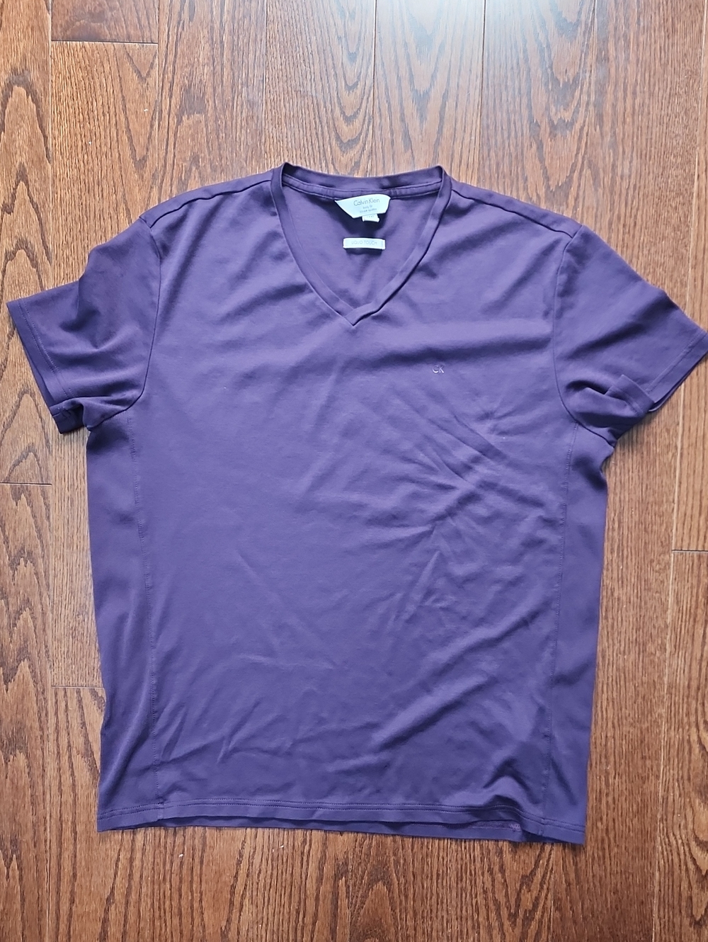 Calvin Klein Men's V-Neck Short Sleeve Tee — Deep Purple